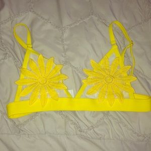 Yellow Sunflower Bikini Top